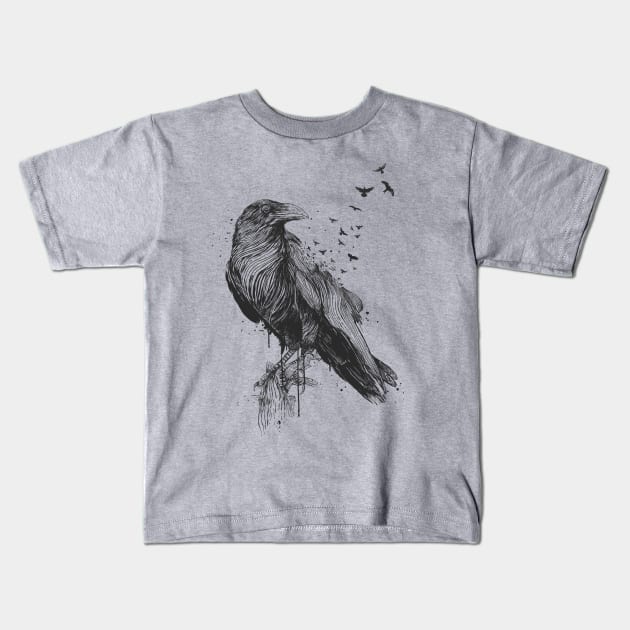 Born to be free (bw) Kids T-Shirt by soltib